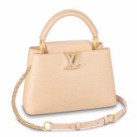 Louis Vuitton Capucines BB Bag in Beige Taurillon Leather M20841 Louis Vuitton Capucines BB Bag in Beige Taurillon Leather M20841