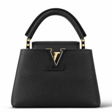 Louis Vuitton Capucines Mini Bag in Black Taurillon Leather M56071 Louis Vuitton Capucines Mini Bag in Black Taurillon Leather M56071