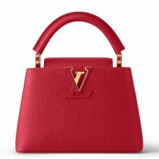 Louis Vuitton Capucines Mini Bag in Red Taurillon Leather M56845 Louis Vuitton Capucines Mini Bag in Red Taurillon Leather M56845