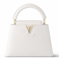 Louis Vuitton Capucines Mini Bag in White Taurillon Leather M23456 Louis Vuitton Capucines Mini Bag in White Taurillon Leather M23456