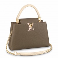 Louis Vuitton Capucines MM Bag with Chain Braided Leather Strap M59516 Louis Vuitton Capucines MM Bag with Chain Braided Leather Strap M59516
