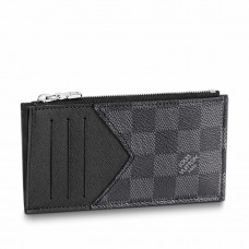 Louis Vuitton Coin Card Holder In Damier Graphite Canvas N64038 Louis Vuitton Coin Card Holder In Damier Graphite Canvas N64038