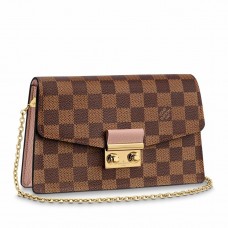 Louis Vuitton Croisette Chain Wallet In Damier Ebene Canvas N60287 Louis Vuitton Croisette Chain Wallet In Damier Ebene Canvas N60287