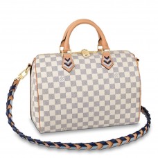 Louis Vuitton Damier Azur Speedy Bandoulière 30 With Braided Strap N50054 Louis Vuitton Damier Azur Speedy Bandoulière 30 With Braided Strap N50054