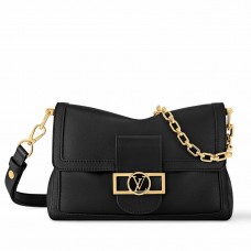 Louis Vuitton Dauphine Soft MM Bag in Black Calfskin M25209 Louis Vuitton Dauphine Soft MM Bag in Black Calfskin M25209