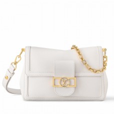 Louis Vuitton Dauphine Soft MM Bag in White Calfskin M25050 Louis Vuitton Dauphine Soft MM Bag in White Calfskin M25050