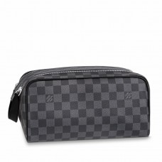 Louis Vuitton Dopp Kit Toilet Pouch In Damier Graphite Canvas N40127 Louis Vuitton Dopp Kit Toilet Pouch In Damier Graphite Canvas N40127