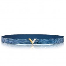 Louis Vuitton Essential V 30MM Belt In Epi Denim Leather M6076W Louis Vuitton Essential V 30MM Belt In Epi Denim Leather M6076W