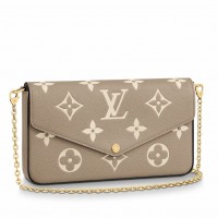 Louis Vuitton Felicie Pochette In Bicolor Monogram Empreinte Leather M69977 Louis Vuitton Felicie Pochette In Bicolor Monogram Empreinte Leather M69977