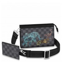 Louis Vuitton Gaston Wearable Wallet In Damier Graphite Canvas N64608 Louis Vuitton Gaston Wearable Wallet In Damier Graphite Canvas N64608