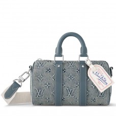 Louis Vuitton Keepall Bandouliere 25 Bag In Monogram Washed Denim M22762 Louis Vuitton Keepall Bandouliere 25 Bag In Monogram Washed Denim M22762