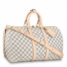 Louis Vuitton Keepall Bandouliere 45 Bag In Damier Azur Canvas N48223 Louis Vuitton Keepall Bandouliere 45 Bag In Damier Azur Canvas N48223