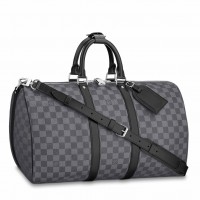 Louis Vuitton Keepall Bandouliere 45 Bag In Damier Graphite Canvas N41418 Louis Vuitton Keepall Bandouliere 45 Bag In Damier Graphite Canvas N41418