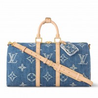 Louis Vuitton Keepall Bandouliere 45 Bag in Monogram Denim M24315 Louis Vuitton Keepall Bandouliere 45 Bag in Monogram Denim M24315