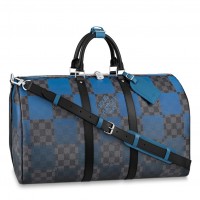 Louis Vuitton Keepall Bandouliere 50 Bag In Damier Graphite Giant Canvas N40410 Louis Vuitton Keepall Bandouliere 50 Bag In Damier Graphite Giant Canvas N40410