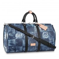 Louis Vuitton Keepall Bandouliere 50 Bag In Damier Salt Canvas N50059 Louis Vuitton Keepall Bandouliere 50 Bag In Damier Salt Canvas N50059
