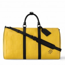 Louis Vuitton Keepall Bandouliere 50 Bag in Damier Scuba Leather M25019 Louis Vuitton Keepall Bandouliere 50 Bag in Damier Scuba Leather M25019