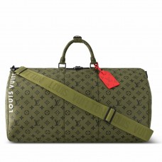 Louis Vuitton Keepall Bandouliere 55 Bag in Green Monogram Canvas M23963 Louis Vuitton Keepall Bandouliere 55 Bag in Green Monogram Canvas M23963