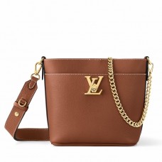 Louis Vuitton Lock and Walk Bag in Brown Grained Leather M24165 Louis Vuitton Lock and Walk Bag in Brown Grained Leather M24165