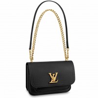 Louis Vuitton Lockme Chain PM Bag In Black Calfskin M57073 Louis Vuitton Lockme Chain PM Bag In Black Calfskin M57073