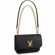 Louis Vuitton Lockme Chain PM Bag In Black Calfskin M57073 Louis Vuitton Lockme Chain PM Bag In Black Calfskin M57073