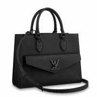 Louis Vuitton Lockme Tote PM Bag In Black Calfskin M55845 Louis Vuitton Lockme Tote PM Bag In Black Calfskin M55845