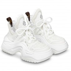 Louis Vuitton LV Archlight 2.0 Platform Sneakers In White Lace Louis Vuitton LV Archlight 2.0 Platform Sneakers In White Lace