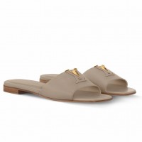 Louis Vuitton LV Capri Slides in Grey Calfskin Louis Vuitton LV Capri Slides in Grey Calfskin