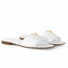 Louis Vuitton LV Capri Slides in White Calfskin Louis Vuitton LV Capri Slides in White Calfskin
