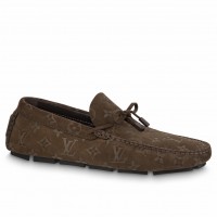 Louis Vuitton LV Driver Moccasin In Brown Monogram Suede Leather Louis Vuitton LV Driver Moccasin In Brown Monogram Suede Leather