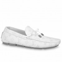 Louis Vuitton LV Driver Moccasin In White Monogram Canvas Louis Vuitton LV Driver Moccasin In White Monogram Canvas