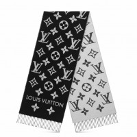 Louis Vuitton LV Essential Scarf In Black Wool M77853 Louis Vuitton LV Essential Scarf In Black Wool M77853