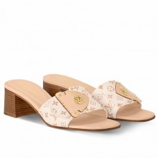 Louis Vuitton LV Frame Mules 45mm in Monogram Dune Canvas