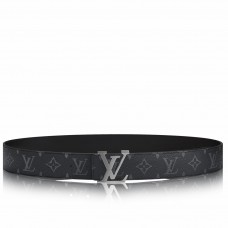 Louis Vuitton LV Initiales 40MM Reversible Belt In Monogram Eclipse Canvas M9043S