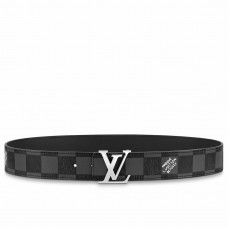 Louis Vuitton LV Initials 40MM Reversible Belt In Damier Graphite Canvas MP314V