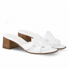 Louis Vuitton LV Isola Slides 45mm in White Calfskin Louis Vuitton LV Isola Slides 45mm in White Calfskin