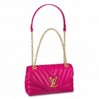Louis Vuitton LV New Wave Chain MM Bag In Rose Red Leather M58553