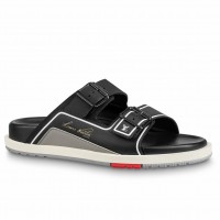 Louis Vuitton LV Trainer Mules In Black Leather Louis Vuitton LV Trainer Mules In Black Leather