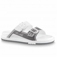 Louis Vuitton LV Trainer Mules In White Leather Louis Vuitton LV Trainer Mules In White Leather