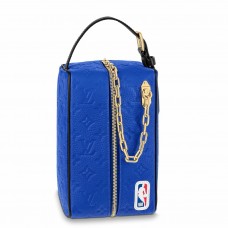Louis Vuitton LV x NBA Dopp Kit Toiletry Bag In Blue Leather M21106 Louis Vuitton LV x NBA Dopp Kit Toiletry Bag In Blue Leather M21106