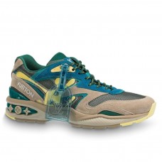 Louis Vuitton Men's LV Trail Sneakers In Beige Suede Leather Louis Vuitton Men's LV Trail Sneakers In Beige Suede Leather