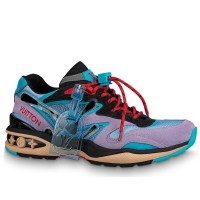 Louis Vuitton Men's LV Trail Sneakers Purple Suede Leather Louis Vuitton Men's LV Trail Sneakers Purple Suede Leather
