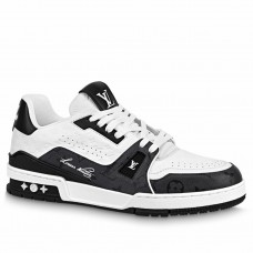 Louis Vuitton Men's LV Trainer Sneakers in Mini Monogram-embossed Leather Louis Vuitton Men's LV Trainer Sneakers in Mini Monogram-embossed Leather