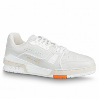 Louis Vuitton Men's LV Trainer Sneakers In White Leather Louis Vuitton Men's LV Trainer Sneakers In White Leather