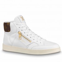 Louis Vuitton Men's Rivoli High-top Sneakers In White Mesh Louis Vuitton Men's Rivoli High-top Sneakers In White Mesh