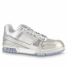 Louis Vuitton Men'sLV Trainer Sneakers In Metallic Canvas Louis Vuitton Men'sLV Trainer Sneakers In Metallic Canvas
