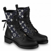 Louis Vuitton Metropolis Flat Ranger Boots In Monogram Denim Louis Vuitton Metropolis Flat Ranger Boots In Monogram Denim
