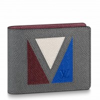 Louis Vuitton Multiple Wallet In Grey Taiga Leather M30799 Louis Vuitton Multiple Wallet In Grey Taiga Leather M30799
