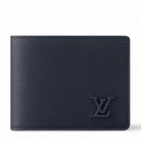 Louis Vuitton Multiple Wallet in Navy Blue LV Aerogram Leather M11531