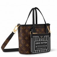 Louis Vuitton Neverfull Inside Out BB Bag in Leather and Monogram M12099 Louis Vuitton Neverfull Inside Out BB Bag in Leather and Monogram M12099